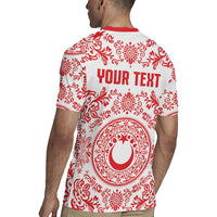 Custom World Football 2026 Turkey Rugby Jersey Crescent Stars Ottoman Baroque Red Version