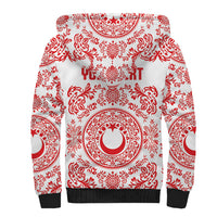 Custom World Football 2026 Turkey Sherpa Hoodie Crescent Stars Ottoman Baroque Red Version