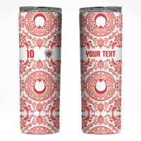 Custom World Football 2026 Turkey Skinny Tumbler Crescent Stars Ottoman Baroque Red Version
