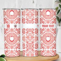 Custom World Football 2026 Turkey Skinny Tumbler Crescent Stars Ottoman Baroque Red Version