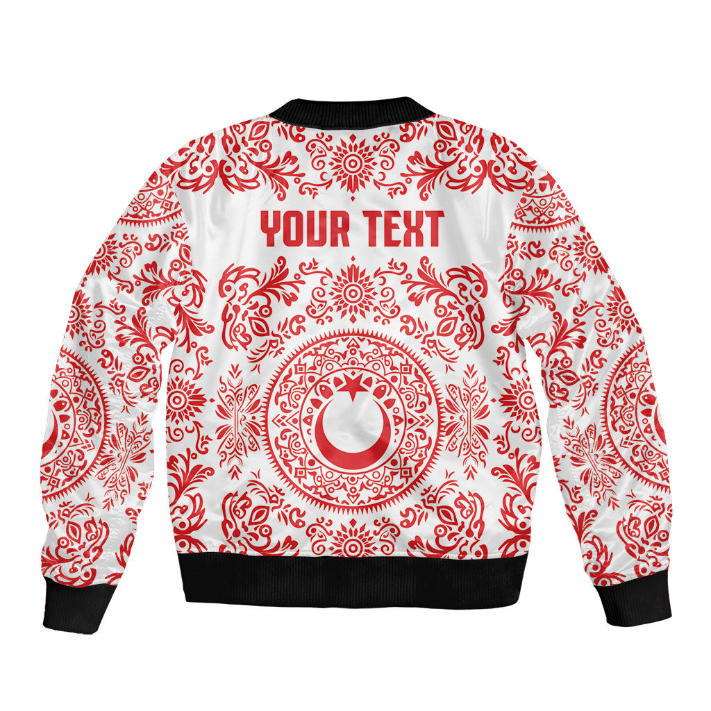 Custom World Football 2026 Turkey Sleeve Zip Bomber Jacket Crescent Stars Ottoman Baroque Red Version