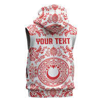 Custom World Football 2026 Turkey Sleeveless Hoodie Crescent Stars Ottoman Baroque Red Version