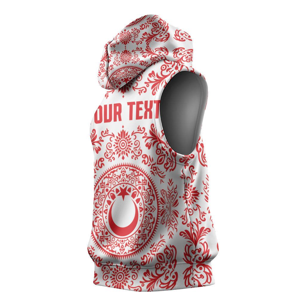 Custom World Football 2026 Turkey Sleeveless Hoodie Crescent Stars Ottoman Baroque Red Version