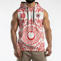Custom World Football 2026 Turkey Sleeveless Hoodie Crescent Stars Ottoman Baroque Red Version