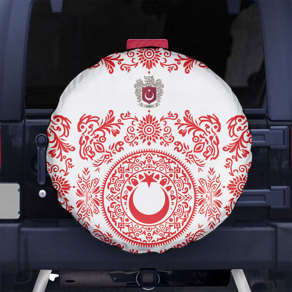 World Football 2026 Turkey Spare Tire Cover Crescent Stars Ottoman Baroque Red Version