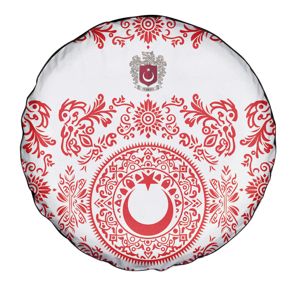 World Football 2026 Turkey Spare Tire Cover Crescent Stars Ottoman Baroque Red Version