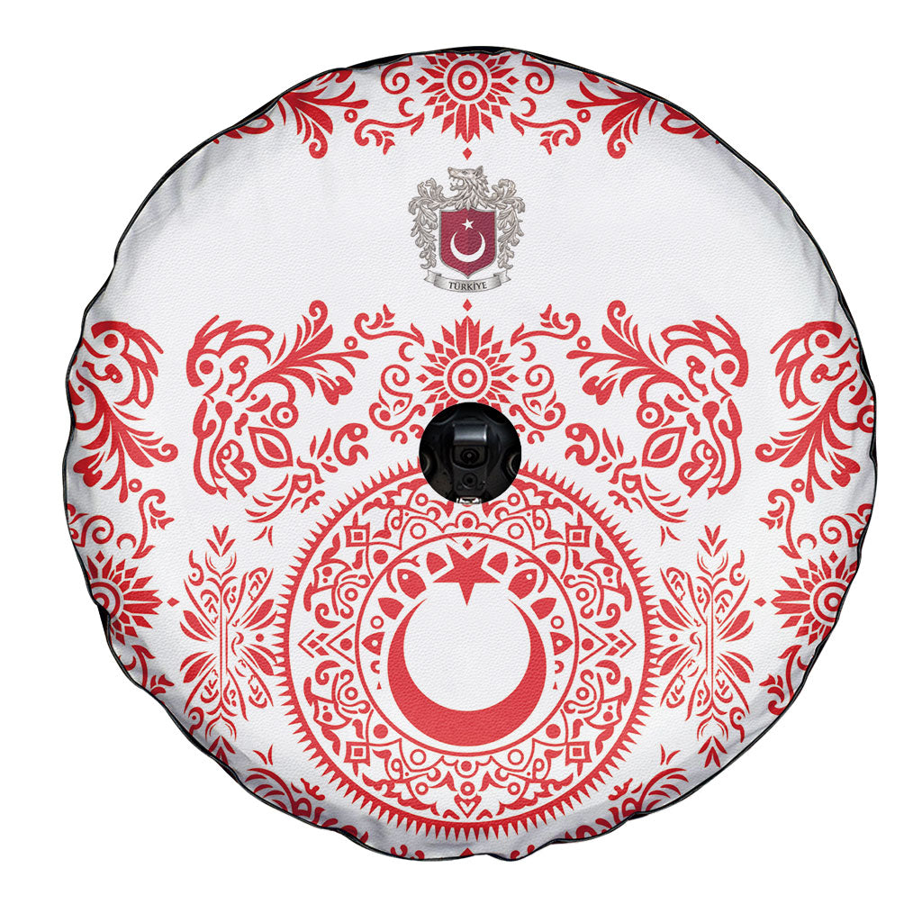 World Football 2026 Turkey Spare Tire Cover Crescent Stars Ottoman Baroque Red Version