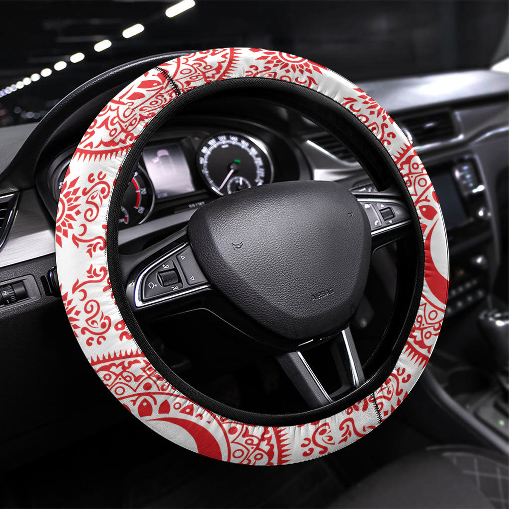 World Football 2026 Turkey Steering Wheel Cover Crescent Stars Ottoman Baroque Red Version