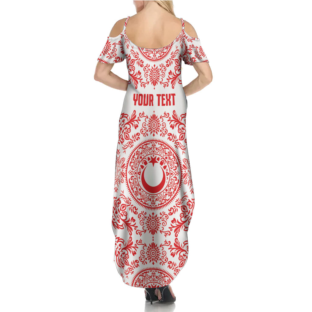 Custom World Football 2026 Turkey Summer Maxi Dress Crescent Stars Ottoman Baroque Red Version