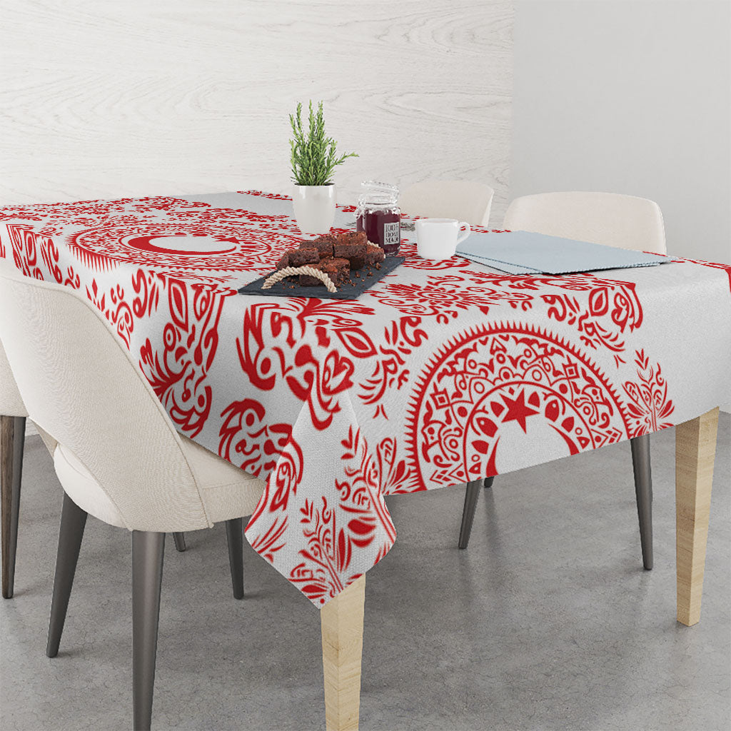 World Football 2026 Turkey Tablecloth Crescent Stars Ottoman Baroque Red Version