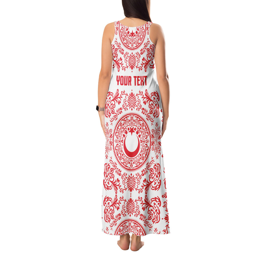 Custom World Football 2026 Turkey Tank Maxi Dress Crescent Stars Ottoman Baroque Red Version