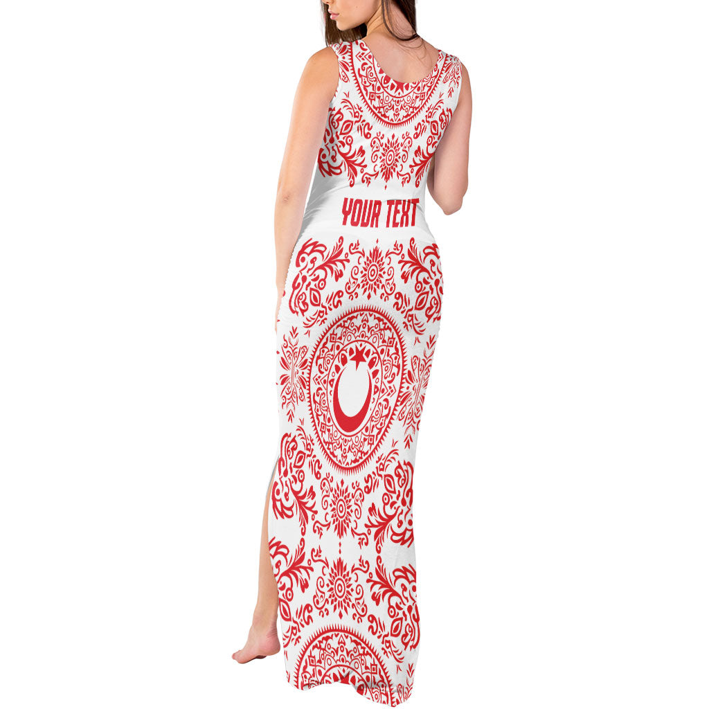 Custom World Football 2026 Turkey Tank Maxi Dress Crescent Stars Ottoman Baroque Red Version