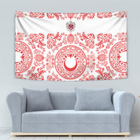 World Football 2026 Turkey Tapestry Crescent Stars Ottoman Baroque Red Version