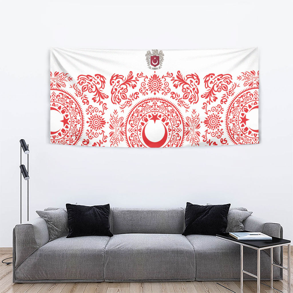 World Football 2026 Turkey Tapestry Crescent Stars Ottoman Baroque Red Version