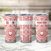 Custom World Football 2026 Turkey Tumbler Cup Crescent Stars Ottoman Baroque Red Version