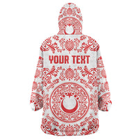 Custom World Football 2026 Turkey Wearable Blanket Hoodie Crescent Stars Ottoman Baroque Red Version