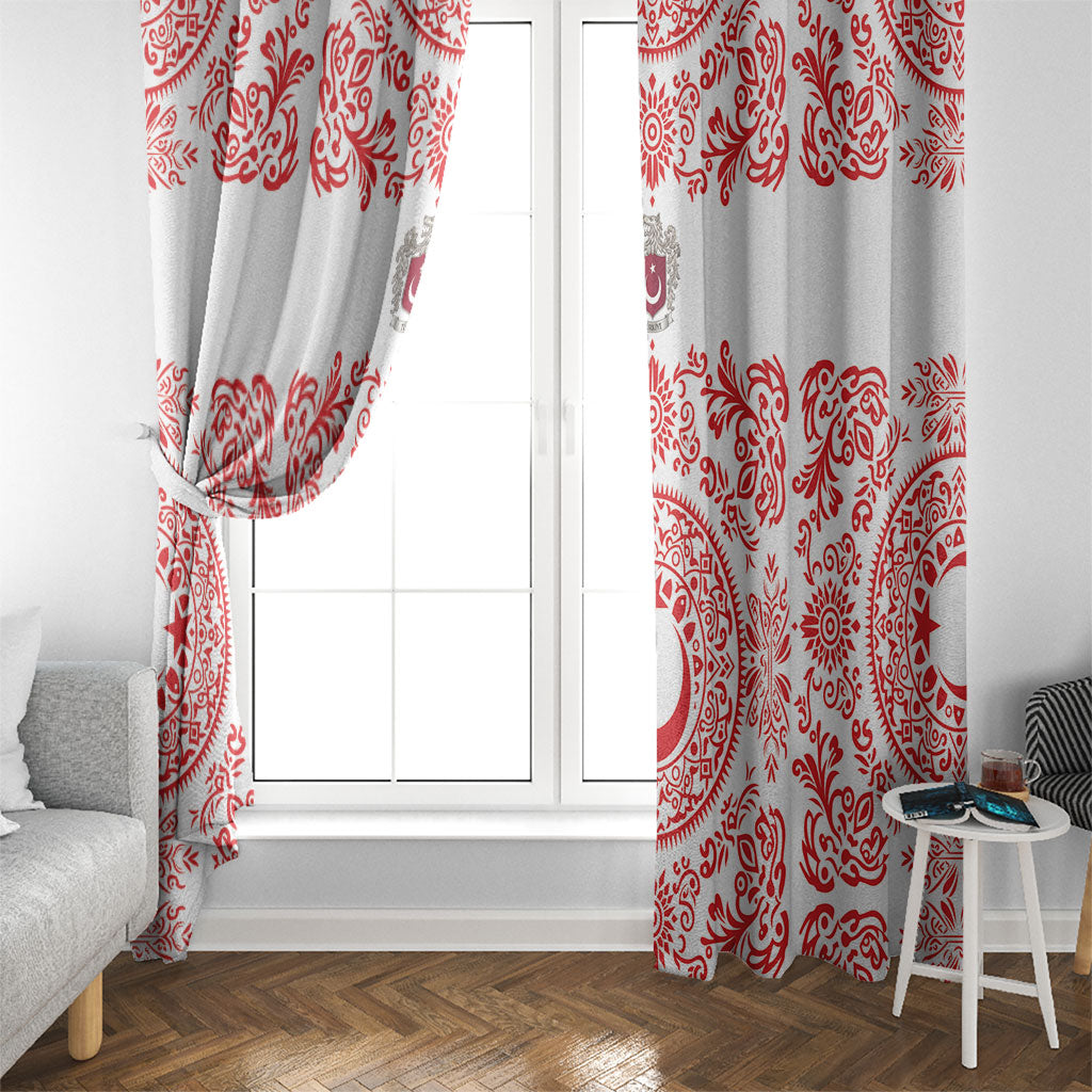 World Football 2026 Turkey Window Curtain Crescent Stars Ottoman Baroque Red Version
