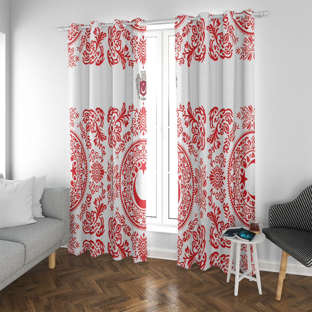 World Football 2026 Turkey Window Curtain Crescent Stars Ottoman Baroque Red Version
