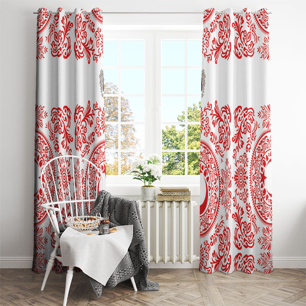 World Football 2026 Turkey Window Curtain Crescent Stars Ottoman Baroque Red Version