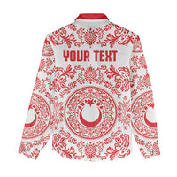 Custom World Football 2026 Turkey Women Casual Shirt Crescent Stars Ottoman Baroque Red Version
