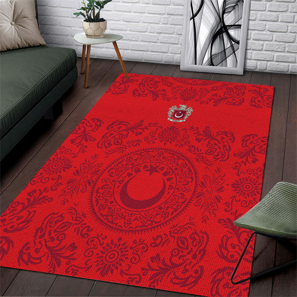 World Football 2026 Turkey Area Rug Crescent Stars Ottoman Baroque Pride