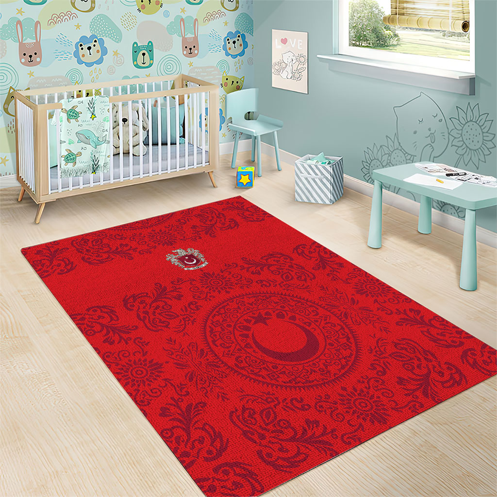 World Football 2026 Turkey Area Rug Crescent Stars Ottoman Baroque Pride