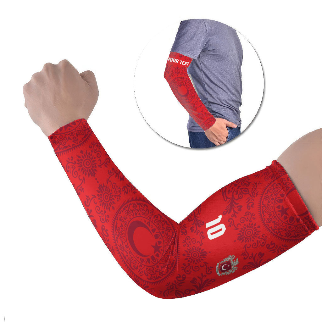 Custom World Football 2026 Turkey Arm Sleeves Crescent Stars Ottoman Baroque Pride