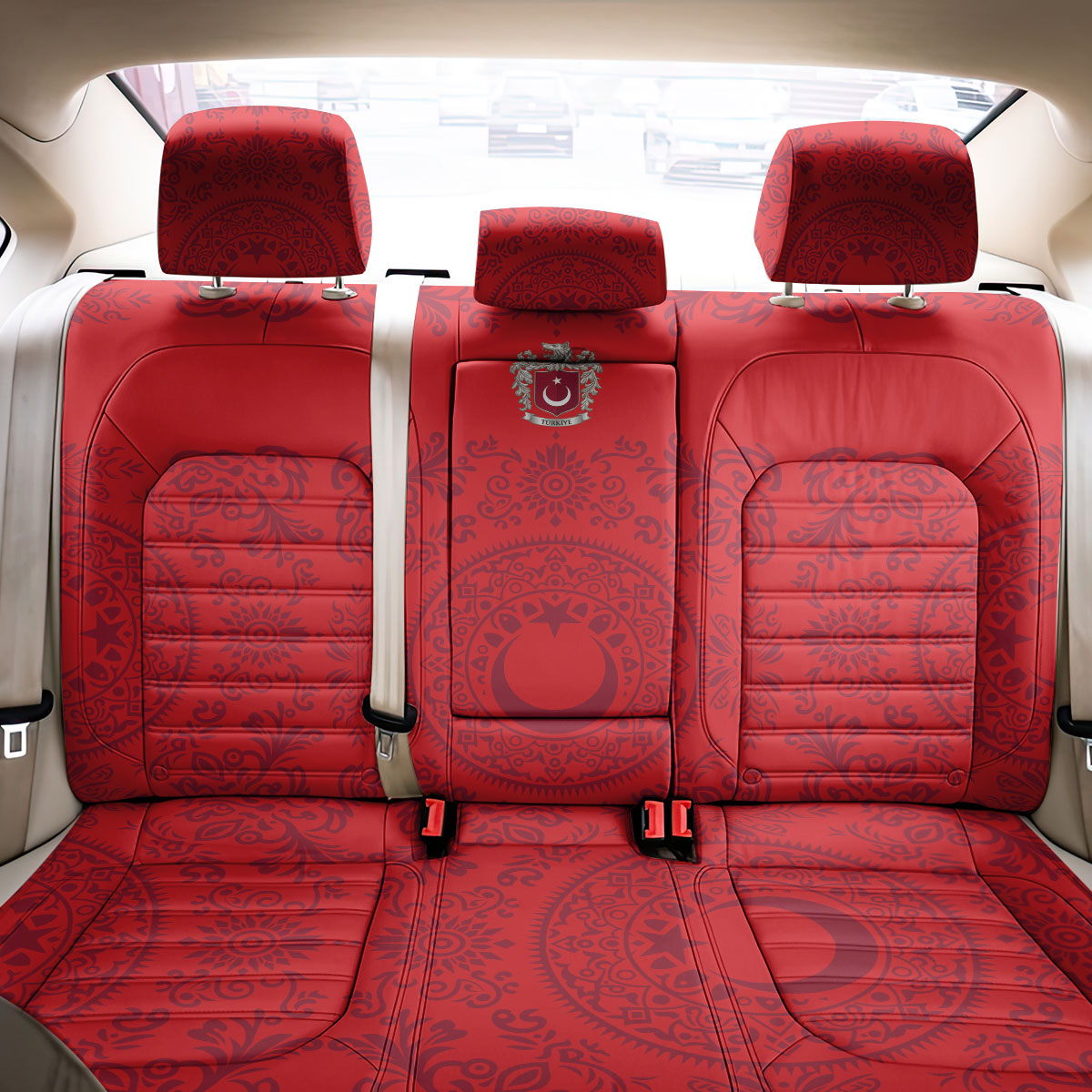 World Football 2026 Turkey Back Car Seat Cover Crescent Stars Ottoman Baroque Pride