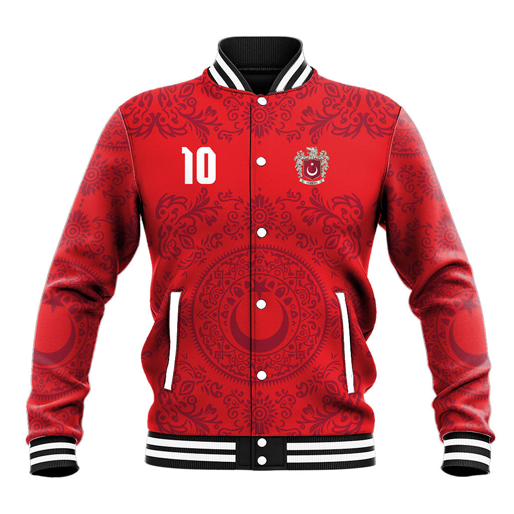 Custom World Football 2026 Turkey Baseball Jacket Crescent Stars Ottoman Baroque Pride