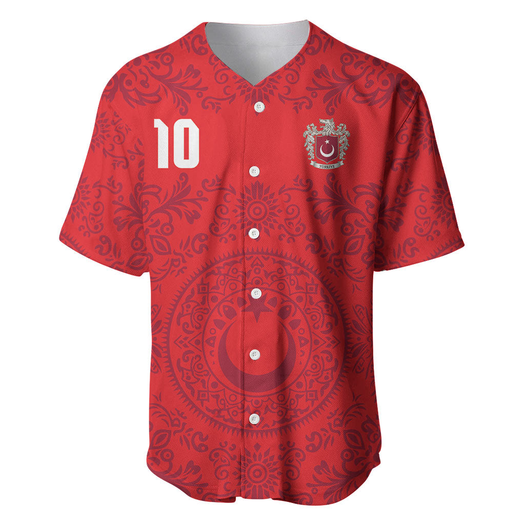 Custom World Football 2026 Turkey Baseball Jersey Crescent Stars Ottoman Baroque Pride