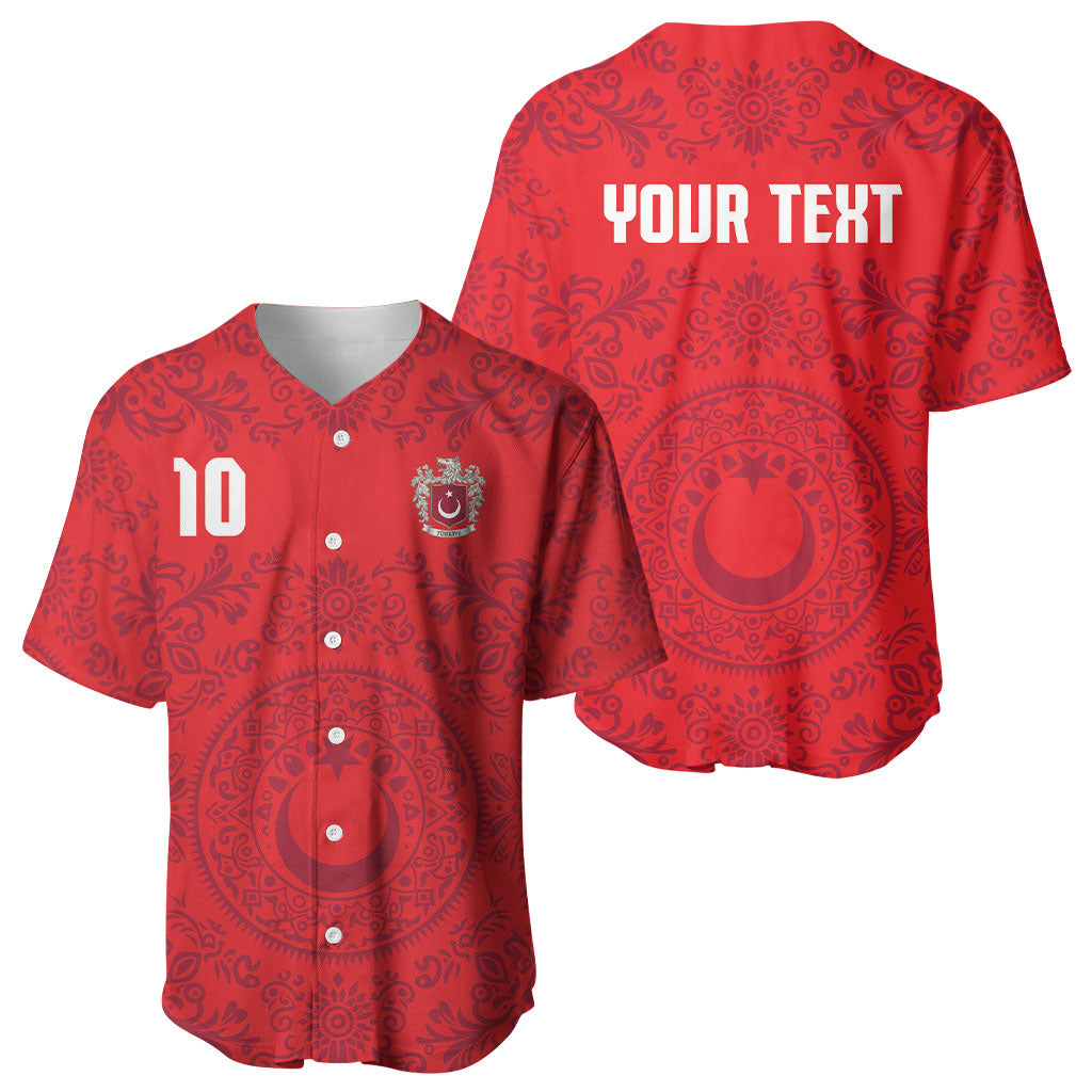 Custom World Football 2026 Turkey Baseball Jersey Crescent Stars Ottoman Baroque Pride