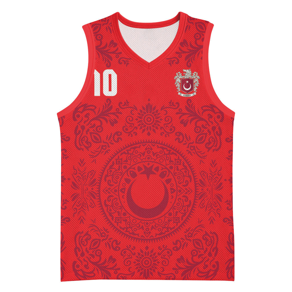 Custom World Football 2026 Turkey Basketball Jersey Crescent Stars Ottoman Baroque Pride