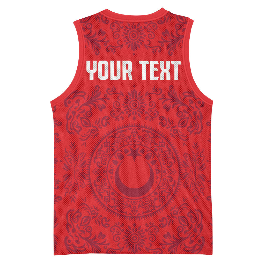 Custom World Football 2026 Turkey Basketball Jersey Crescent Stars Ottoman Baroque Pride