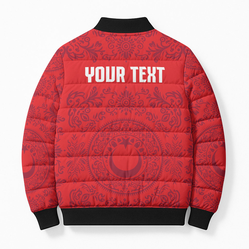 Custom World Football 2026 Turkey Bomber Puffer Jacket Crescent Stars Ottoman Baroque Pride