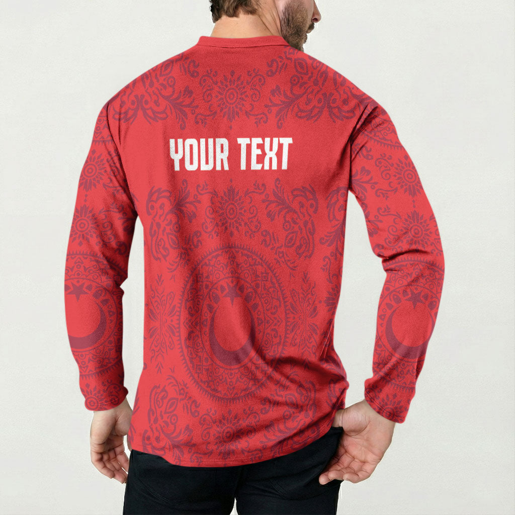 Custom World Football 2026 Turkey Button Sweatshirt Crescent Stars Ottoman Baroque Pride