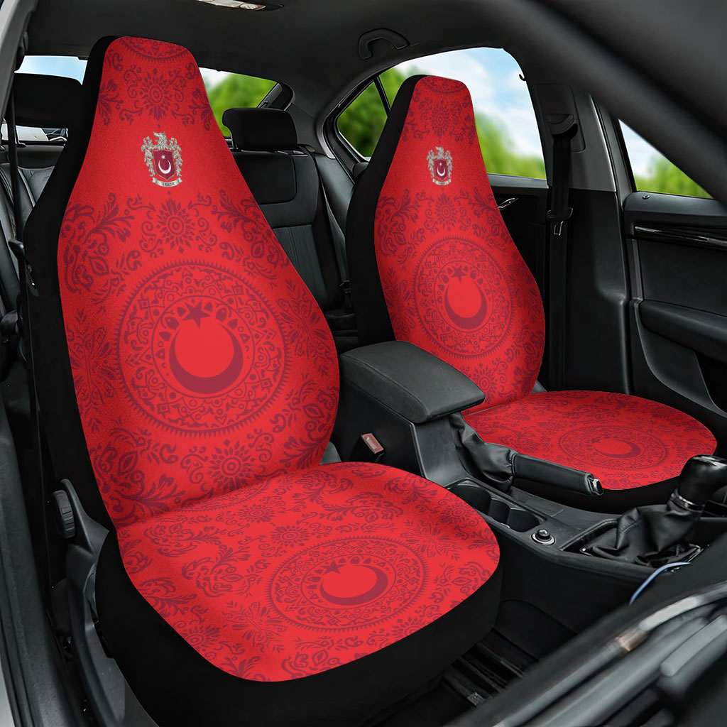 World Football 2026 Turkey Car Seat Cover Crescent Stars Ottoman Baroque Pride
