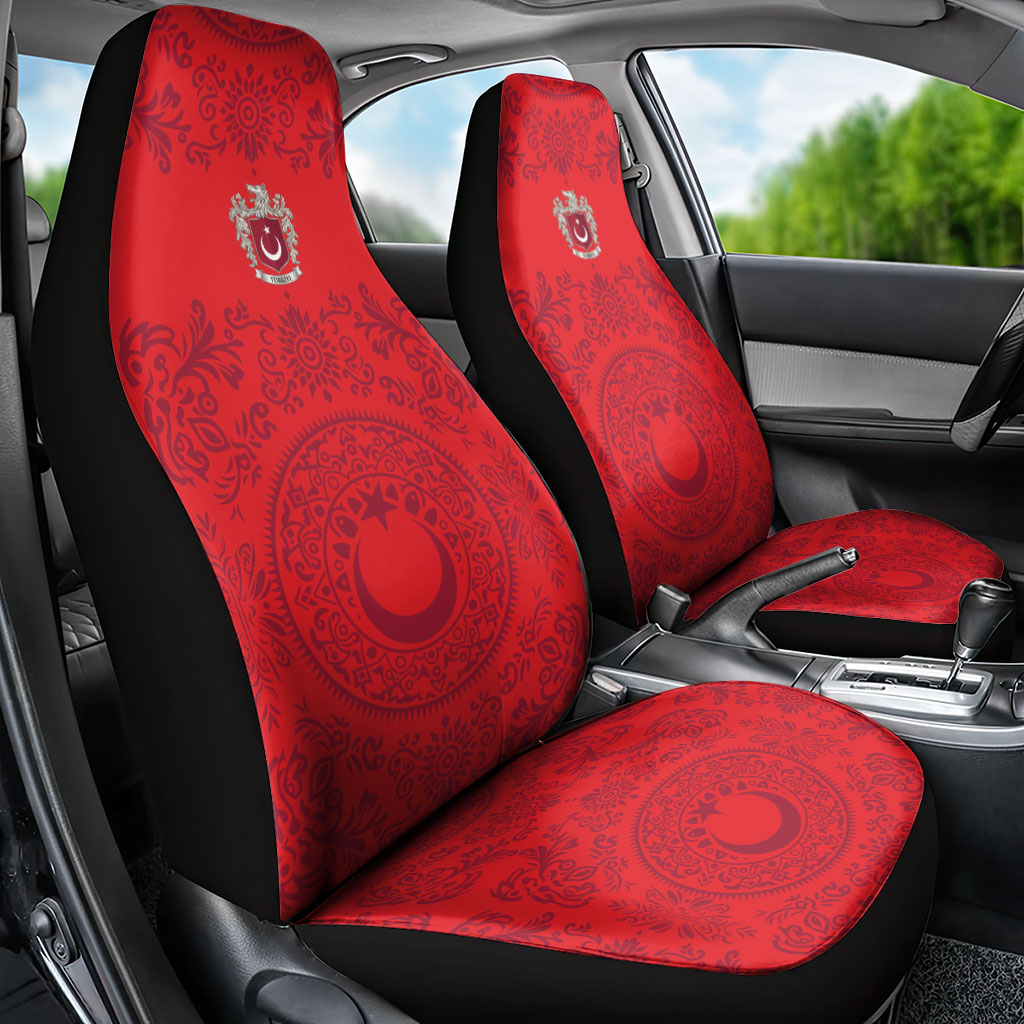 World Football 2026 Turkey Car Seat Cover Crescent Stars Ottoman Baroque Pride