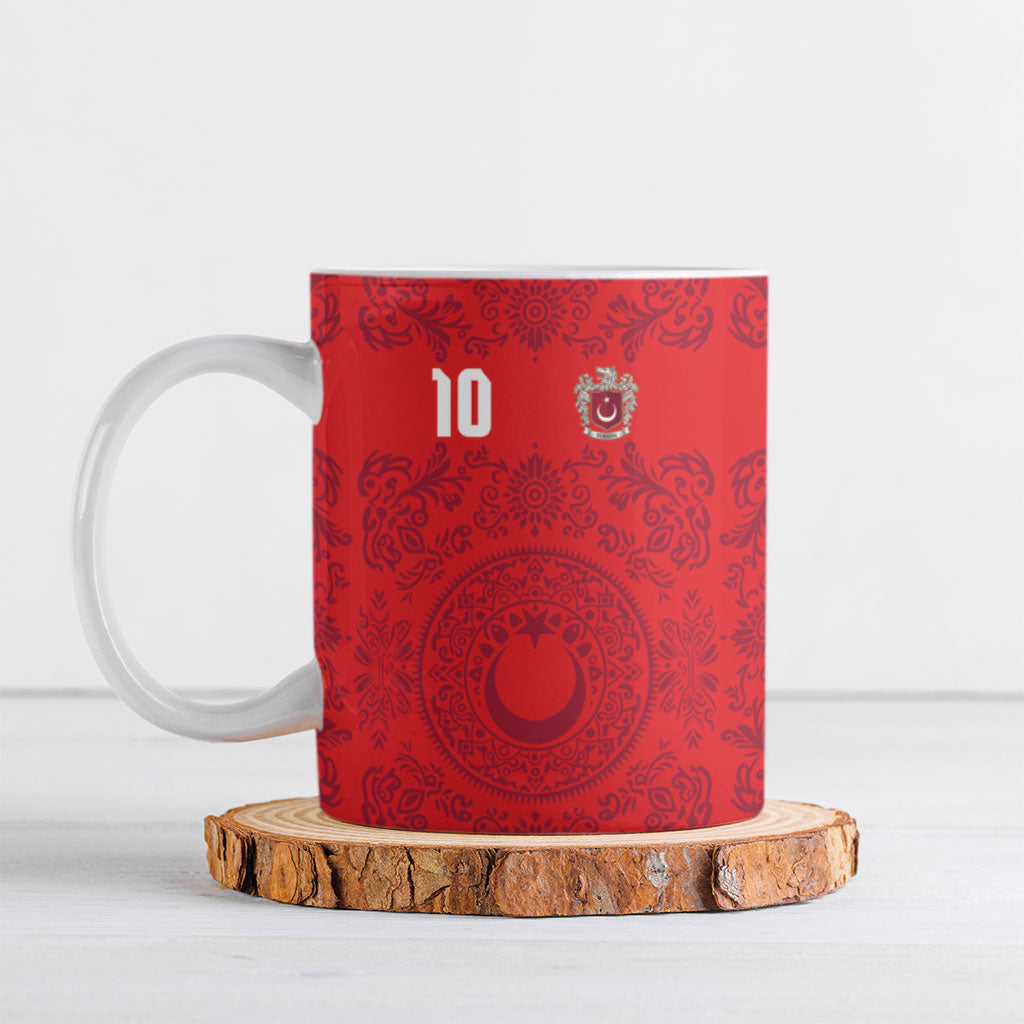 Custom World Football 2026 Turkey Ceramic Mug Crescent Stars Ottoman Baroque Pride