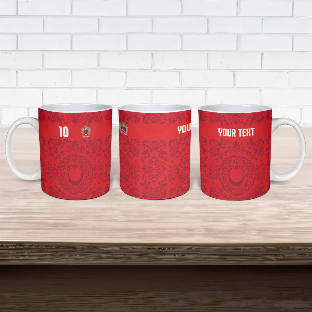 Custom World Football 2026 Turkey Ceramic Mug Crescent Stars Ottoman Baroque Pride
