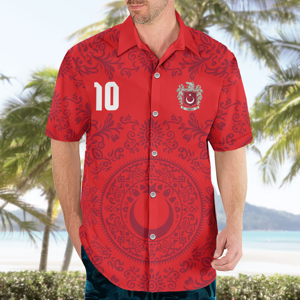 Custom World Football 2026 Turkey Hawaiian Shirt Crescent Stars Ottoman Baroque Pride