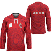 Custom World Football 2026 Turkey Hockey Jersey Crescent Stars Ottoman Baroque Pride