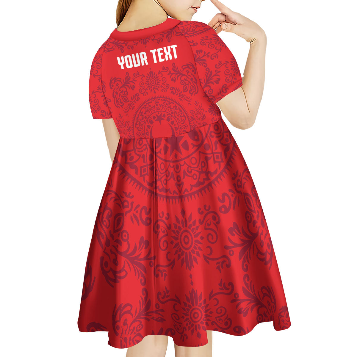 Custom World Football 2026 Turkey Kid Short Sleeve Dress Crescent Stars Ottoman Baroque Pride