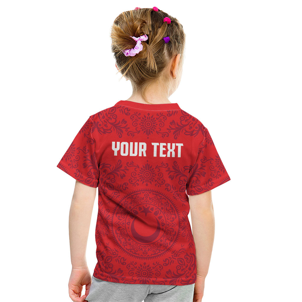 Custom World Football 2026 Turkey Kid T Shirt Crescent Stars Ottoman Baroque Pride