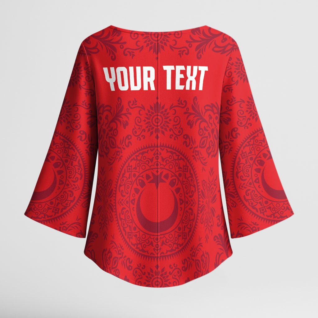 Custom World Football 2026 Turkey Kimono Sleeve Blouse Crescent Stars Ottoman Baroque Pride