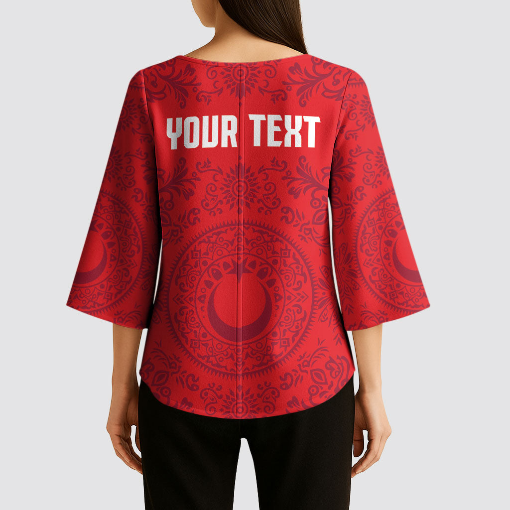 Custom World Football 2026 Turkey Kimono Sleeve Blouse Crescent Stars Ottoman Baroque Pride