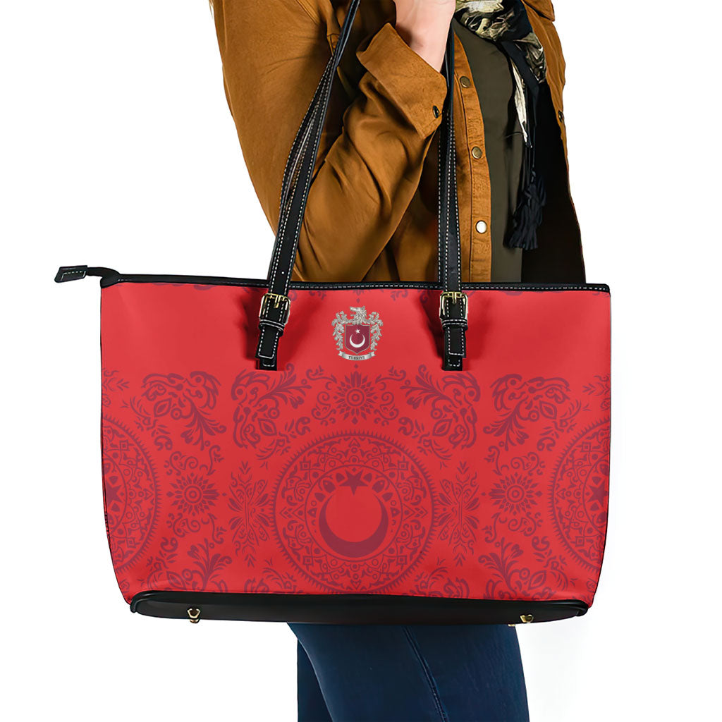 World Football 2026 Turkey Leather Tote Bag Crescent Stars Ottoman Baroque Pride