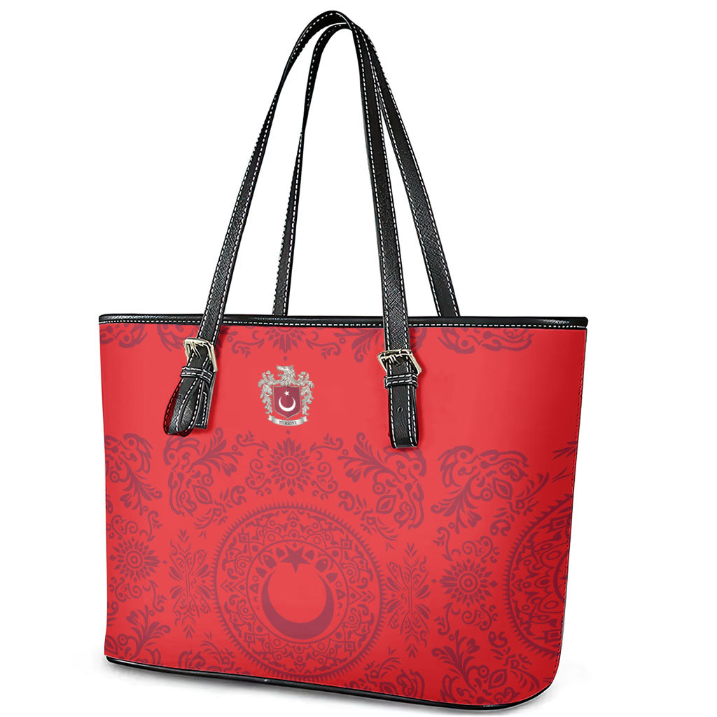World Football 2026 Turkey Leather Tote Bag Crescent Stars Ottoman Baroque Pride