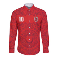 Custom World Football 2026 Turkey Long Sleeve Button Shirt Crescent Stars Ottoman Baroque Pride