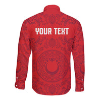 Custom World Football 2026 Turkey Long Sleeve Button Shirt Crescent Stars Ottoman Baroque Pride