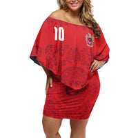 Custom World Football 2026 Turkey Off Shoulder Short Dress Crescent Stars Ottoman Baroque Pride